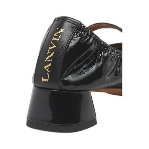 Wedge-Heel Buckle-Strap Ballerinas