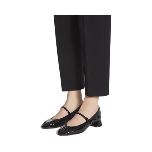 Wedge-Heel Buckle-Strap Ballerinas