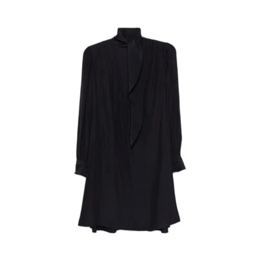 Keyhole Neck Draped Mini Dress