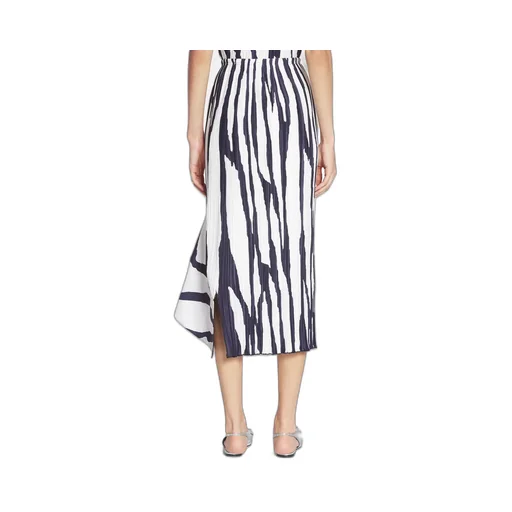 Zebra Pattern Pleated Mid-Length Skirt