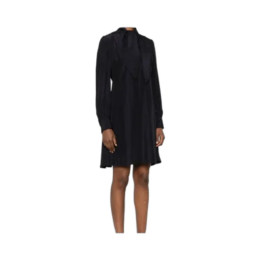 Keyhole Neck Draped Mini Dress