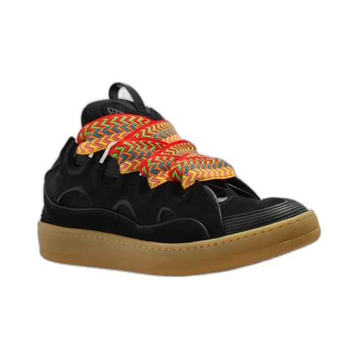 Curb Round Toe Lace-Up Sneakers