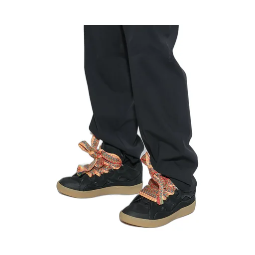 Curb Round Toe Lace-Up Sneakers