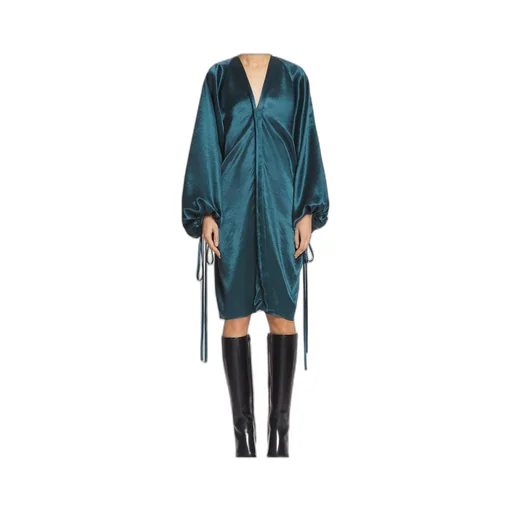 V-Neck Long-Sleeved Dress