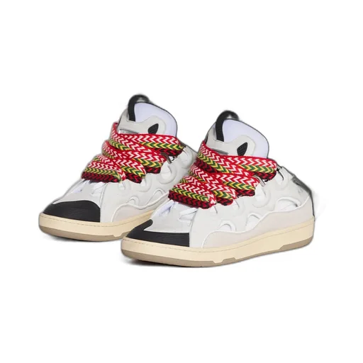 Curb Round Toe Lace-Up Sneakers