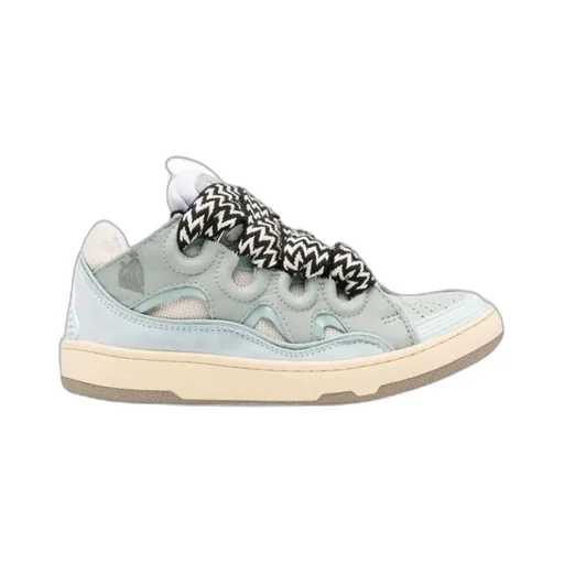 Curb Round Toe Lace-Up Sneakers