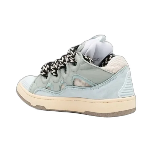 Curb Round Toe Lace-Up Sneakers