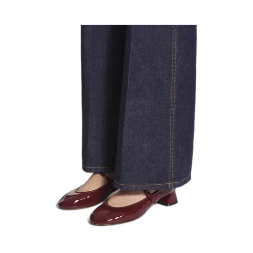 Wedge-Heel Buckle-Strap Ballerinas
