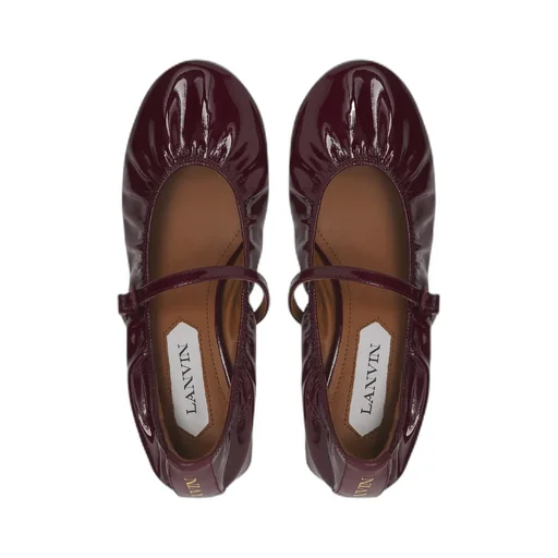 Wedge-Heel Buckle-Strap Ballerinas