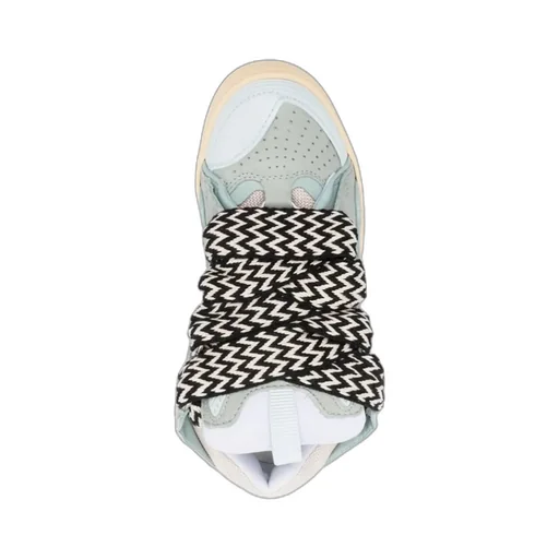 Curb Round Toe Lace-Up Sneakers