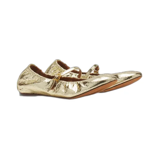 Logo-Tag Cracked Ballerinas