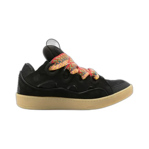 Curb Round Toe Lace-Up Sneakers