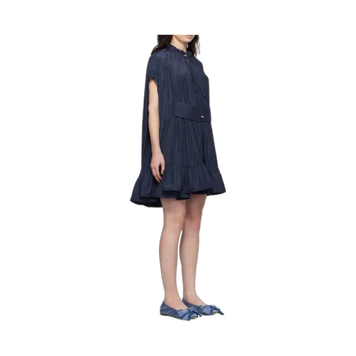 Ruffled Belted Mini Dress