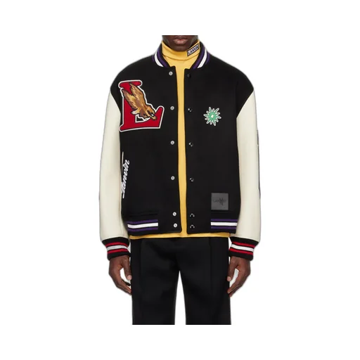 X Future Logo-Patch Varsity Bomber Jacket
