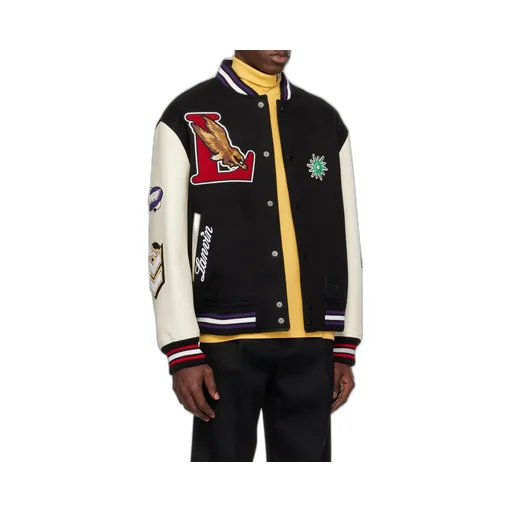 X Future Logo-Patch Varsity Bomber Jacket