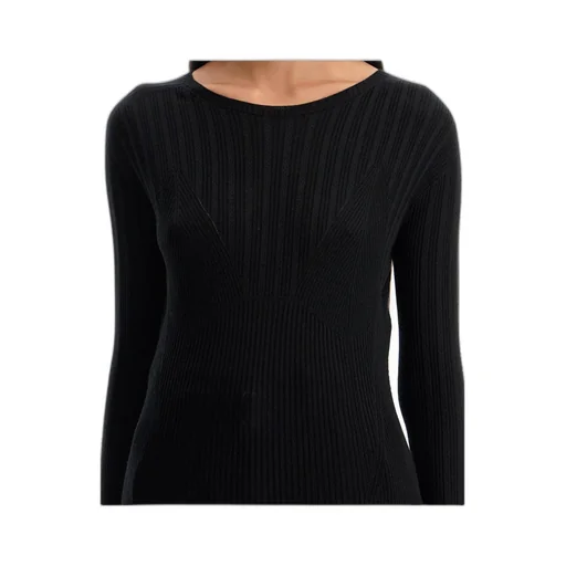 Rib Round-Neck Sweater