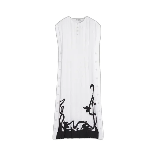 Plissé-Effect Straight Hem Midi Dress
