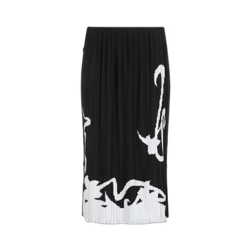 Two-Toned Straight Hem Pleated Skirt