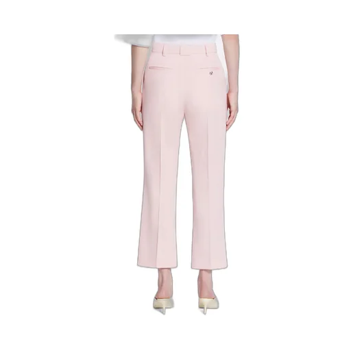 Pleated-Detail Flared Cropped Trousers