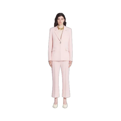 Pleated-Detail Flared Cropped Trousers