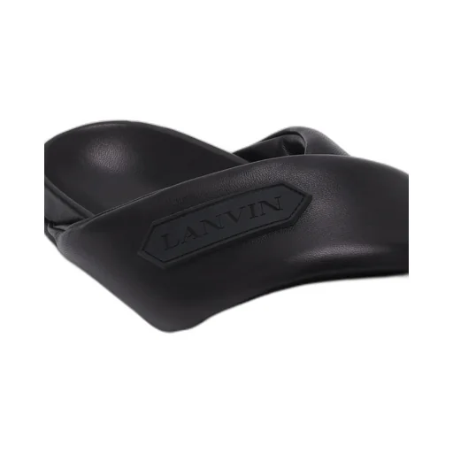 Logo-Appliqué Crossover Leather Slides