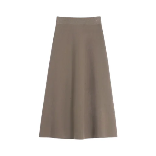 Fine Knitted Flared Midi Skirt