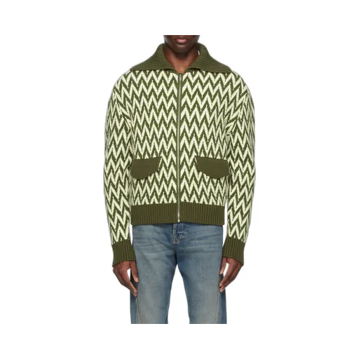 Curb Herringbone Zip-Up Cardigan
