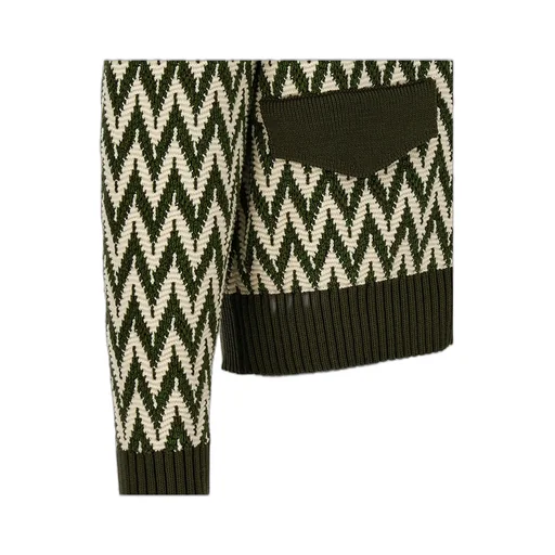 Curb Herringbone Zip-Up Cardigan