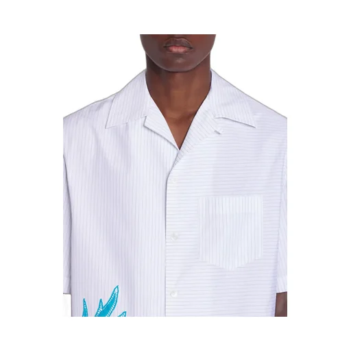 Asymmetric Pinstriped Cotton Shirt