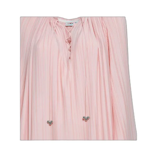 Ruffled Hem Pleated Blouse