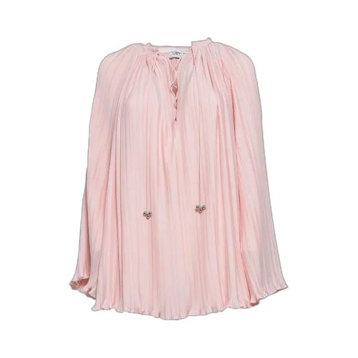 Ruffled Hem Pleated Blouse