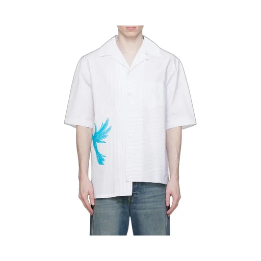 Asymmetric Pinstriped Cotton Shirt