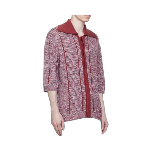 Concealed Button Open-Knit Cardigan