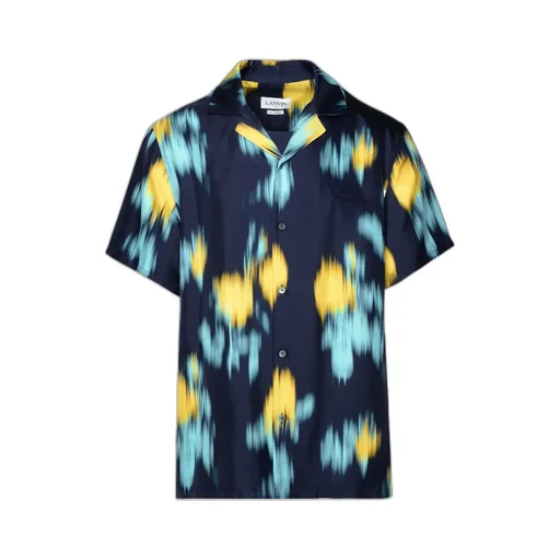 Abstract Printed Short-Sleeved Shirt