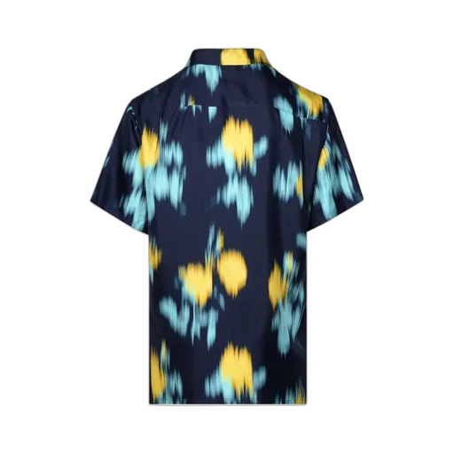 Abstract Printed Short-Sleeved Shirt