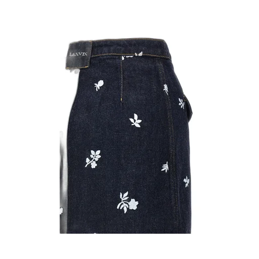 All-Over Embroidered Asymmetric Mini Skirt