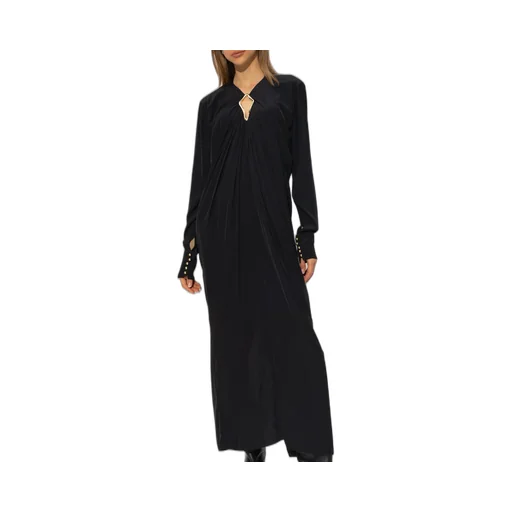 Cut Out Detailed Draped Midi Dress