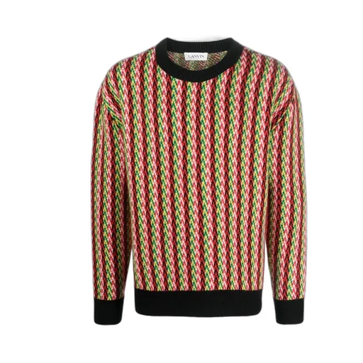 Chevron-Motif Crewneck Jumper