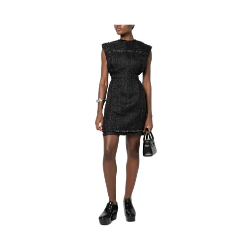 Frayed Raffia-Tweed Minidress
