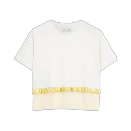Fringed Cropped Crewneck T-Shirt