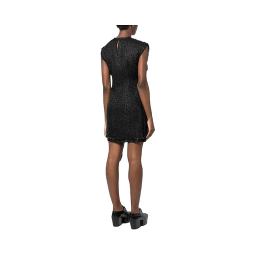 Frayed Raffia-Tweed Minidress