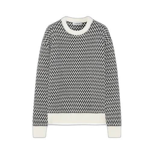 Chevron-Motif Crewneck Jumper