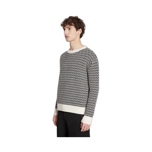 Chevron-Motif Crewneck Jumper
