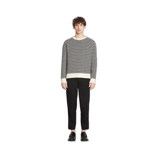 Chevron-Motif Crewneck Jumper