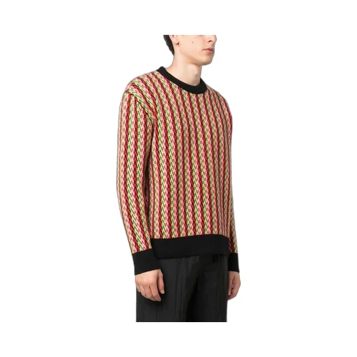 Chevron-Motif Crewneck Jumper