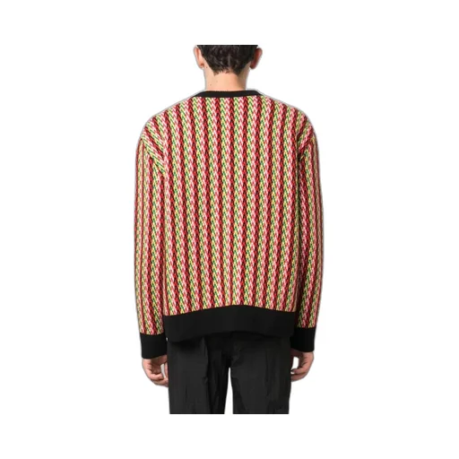 Chevron-Motif Crewneck Jumper