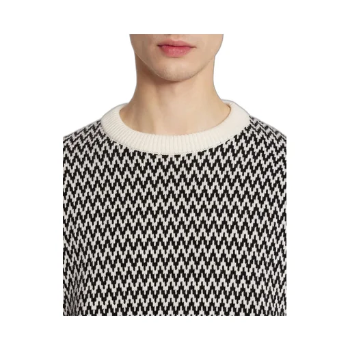 Chevron-Motif Crewneck Jumper
