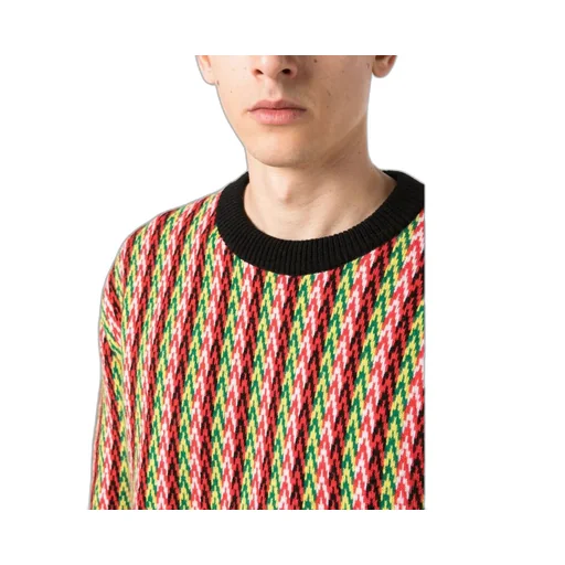 Chevron-Motif Crewneck Jumper