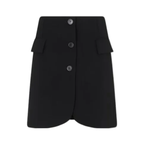 Button-Detailed Tailored Mini Skirt