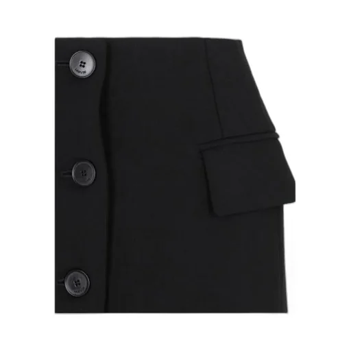 Button-Detailed Tailored Mini Skirt